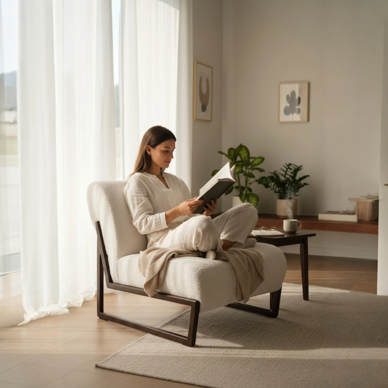 Lobi Berjer Tekli Bekleme Koltuğu Rehome Krem