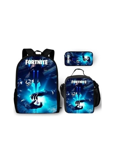 Sanlindou 3 Adet / Takım Fortnite Sırt Çantası Anime Okul Çantası Oxford Satchel İle Kalem Çantası Öğle Yemeği Çantası Zw1w7q Beyaz - Siyah