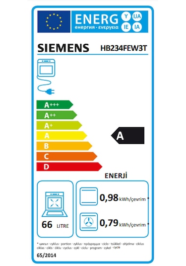 Siemens HB234FEW3T 66 L Ankastre Fırın
