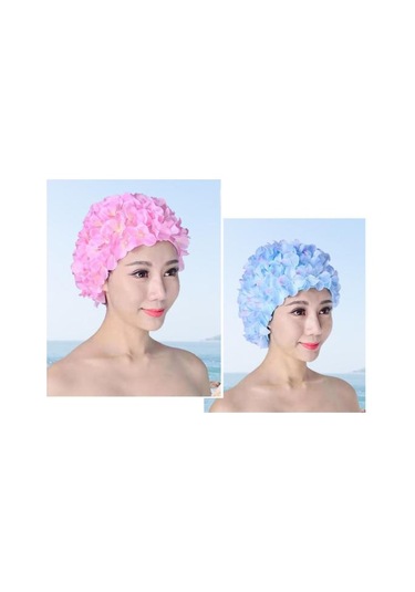 Pembe Su Sporları Şapka Muhteşem Yumuşak Yeniden Kullanılabilir Kadın Duş Şapka Renkli Su Sporları Şapka Plaj Yüzme Şapka Yetişkin İçin Pembe