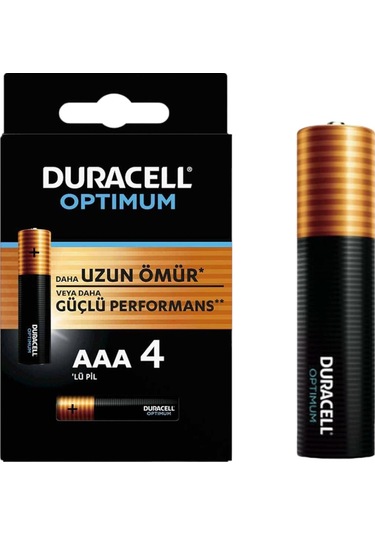 Duracell Optimum 1.5 Volt Alkalin Aaa 4 Lü İnce Kalem Pil Mx2400