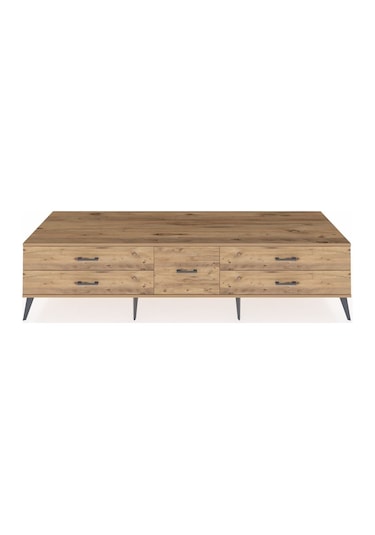 Kronos Tv Ünitesi 5 Çekmeceli 220x59x51 Çam-çam Atlas Çam/atlas Çam - Atlas Çam