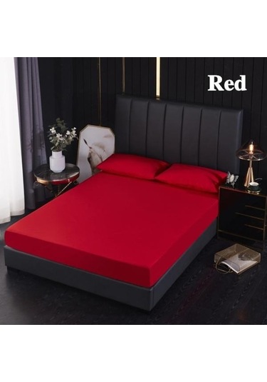 Novahub Kırmızı Yeni Su Geçirmez Yatak Pedi Üstü Toz Akarlarına Ve Bakterilere Karşı Hipoalerjenik 160x200x30cm Kırmızı Kırmızı