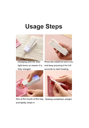 Sones Usb Şarjlı Mini Manyetik Sızdırmazlık Makinesi Taşınabilir Sızdırmazlık Klipsi Gıda Nem Geçirmez Sızdırmazlık Makinesi