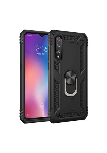 Xiaomi Mi 9 Kılıf Zore Vega Kapak Siyah