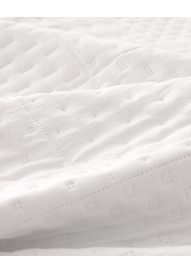 Madame Coco Medus Çift Kişilik Yatak Örtüsü - Beyaz Beyaz