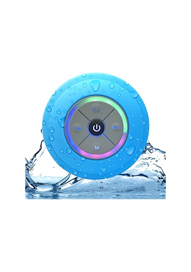 Kangvka Suy Geçirmez Ipx4 Bt Hoparlör, Led Işık, Fm Radyo, Tf Kart Desteği, Elden Çağrı, Süction Cup - Mavi Q9