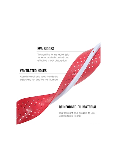 Vkemall Beyaz 5 Adet Raket El Tutanı, Pu+eva Materyal, Ter Emici, Anti Kayma, Spor Ekipmanı El Tutanı