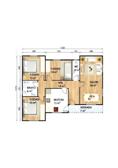 Ballife Prefabrik 120 M2 Standart Prefabrik Konut