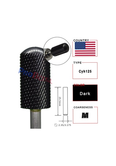 Rolinstar 6.6 Gümüş Büyük Namlu Yuvarlak Pürüzsüz Üst Tırnak Matkap Uçları Freze Kesici Manikür Pedikür Dosyalama Mor Kahverengi