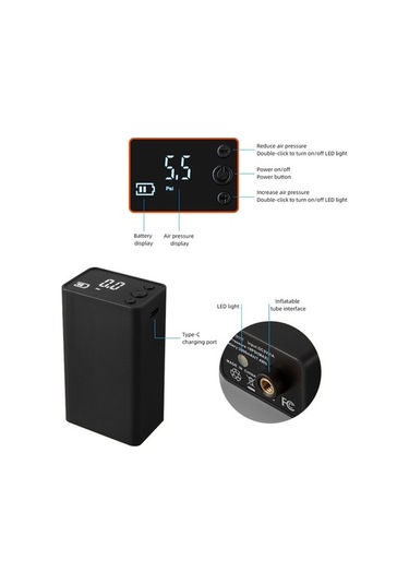 Artfulabode Topları Taşınabilir Spor Şişirme Pompası Ölçer İçin Hava Geeroyoo Ekranlı Dijital Çok Amaçlı - Qg