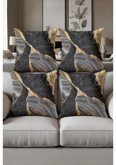 Dijital Baskılı Yumuşak Dokulu 4 Lü Kırlent Kılıfı Takımı 43x43 Cm Krl0014 Renkli