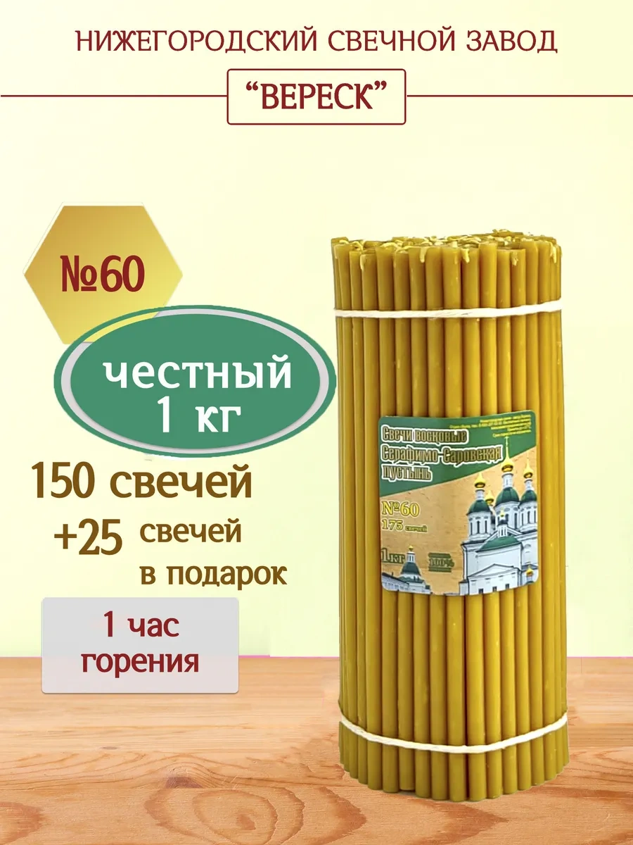 Nizegorodskie Sveci - Zavod Veresk Serafim Sarov Şapkalı Kilise Mumları 60 331770725 Gri