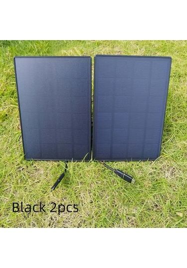 Xuweiwei Düşük Voltajlı Güvenlik Kameraları İçin Siyah 2 Paket Monokristal Güneş Paneli Seti Usb Type C Uyumlu Çıkarılabilir Fotovoltaik