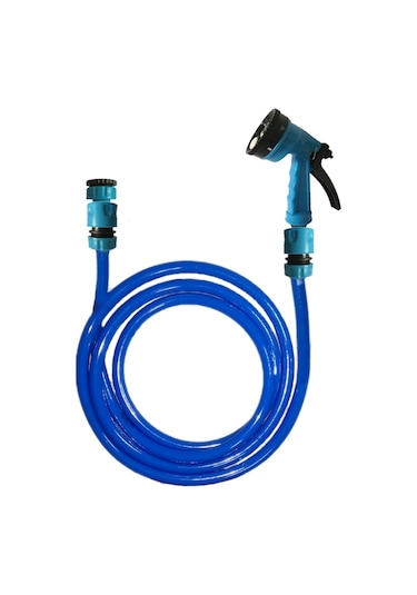 Plasyay Düz Sulama ve Yıkama Hortumu ve Gül Başlıklı Set 10 Metre