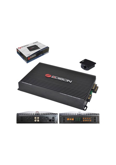 Edison Ed-1000.4ab Oto Anfi Stereo 4x125 Watt 4 Kanal Bass Kontrol