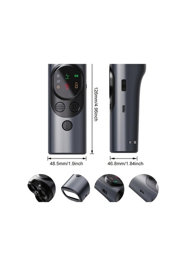 Willowhaven Gri Ultrasonic Köpek Eğitim Cihazı Led Ekran 3 Başlı Usb Şarj 15 35hz