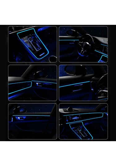 Shineyee Araç Işık Atmosferi Led Bandı 5m Usb Doğrudan Tak 5v 8 Renk Seçeneği Kurulumu Gerektirmez
