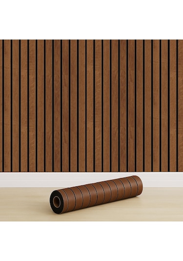 Brano Kendinden Yapışkanlı Duvar Lambiri 40 Cm X 280 Cm Koyu Ceviz