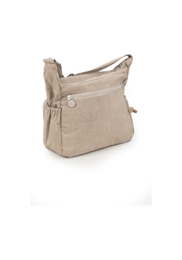 Krinkıl Su Geçirmez Kumaş Çok Gözlü Çapraz Kol Ve Omuz Postacı Çantası Taş Rengi 9507 Taş