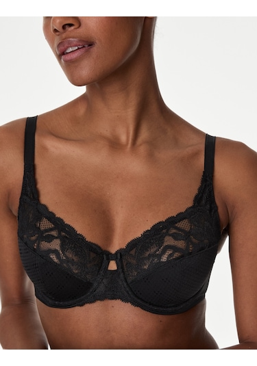 Marks & Spencer Dantel Detaylı Full Cup Sütyen Siyah