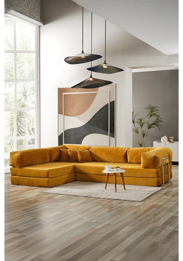 Legom Petek Aktivite Koltuğu Yatak Olabilen Çok Amaçlı Kanepe L Koltuk Hardal Hardal