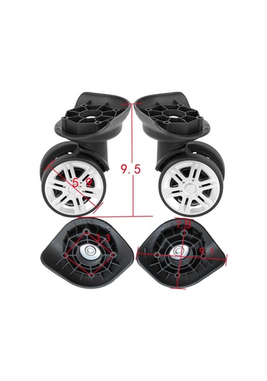 Homyl 2 Adet Bagaj Tekerlekleri Aksesuarları Sağlam Ofis Siyah