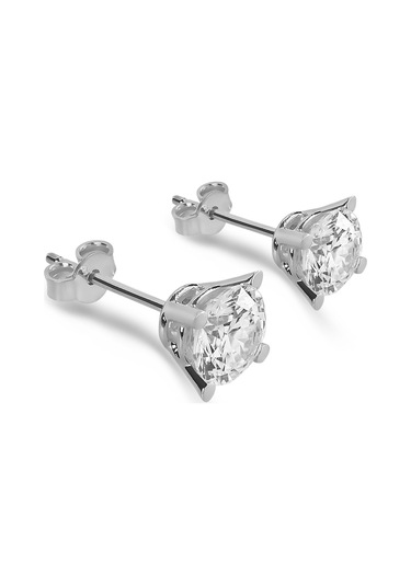 Chavin 2 Carat Swarovski Tektaş Gümüş Kadın Küpe Dh15By