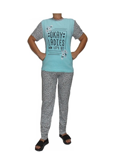 Kadın Pijama Takımı Okey Ladies Baskılı (555211375) Çok Renkli