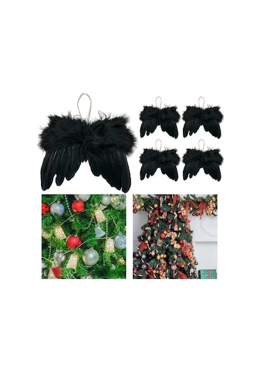 Pazly Yılbaşı Tüyü Suntek Siyah Melek Kanadı Günü Doğum 5x Ut