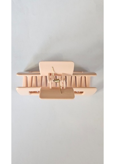 Pudra Renk Televizyon Model Mandal Saç Tokası 11 Cm - Şık Ve Dayanıklı Pudra