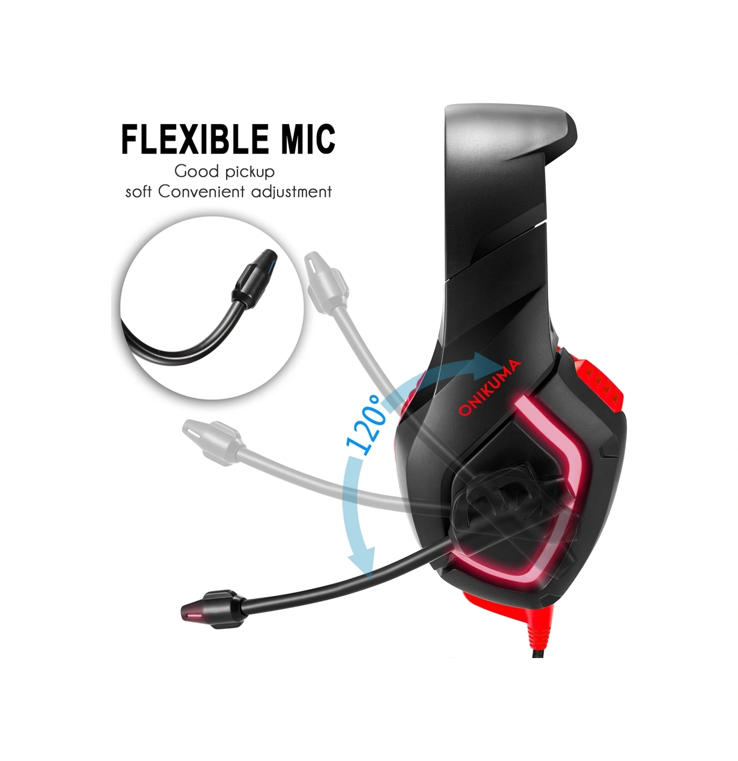 Sones Onıkuma K1b 3,5 Mm Fişli Stereo Usb Led Işıklı Mikrofonlu Kulaklık, Ps4, Akıllı Telefon, Tablet, Pc, Dizüstü Bilgisayar İçin