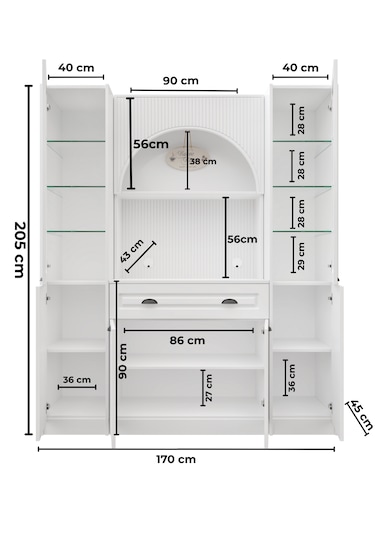 Guneystore Armoni Black Maxi Kahve Köşesi Komple Mdf Beyaz