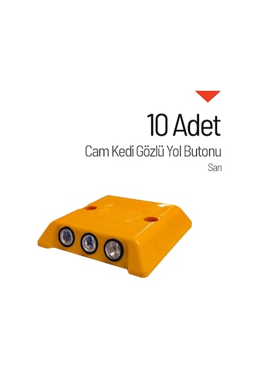 10'lu Cam Kedi Gözlü Yol Butonu Seti-3702