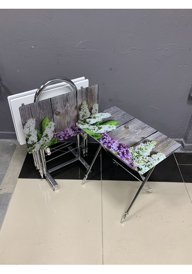 Camlı Çanta Sehpa, Sehpa, Zigon, 4lü Zigon, Çanta Sehpa-sümbül