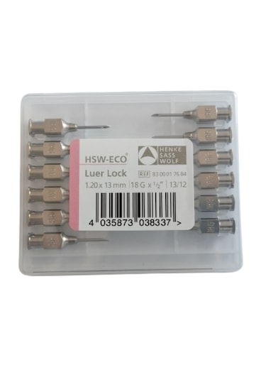 Henke - Enjektör Ucu Çelik 18g X 1/2" 1 Paket 12 Adet