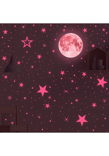 Sones Afg3303 Ev Dekorasyonu Aydınlık Yıldızlar Ay Pvc Etiketler, Özellikler: 435 Adet + 30 Cm Ay Yeşil Diğer