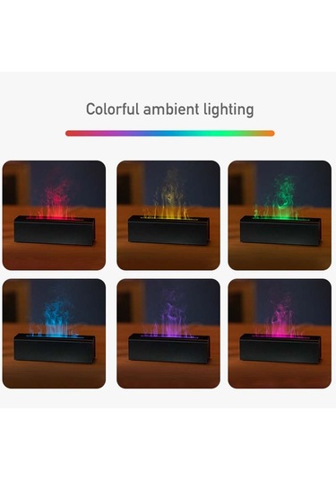 Dq711 Alev Aromaterapi Difüzör Sessiz Usb Hava Nemlendirici Siyah