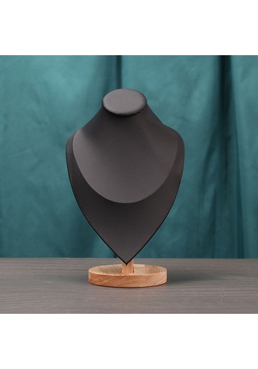 Masif Ahşap Büyük Boy Portre Kolye Ekran Standı Kalp Şeklinde Kolye Sayacı Ekran Standı Siyah Çok Renkli