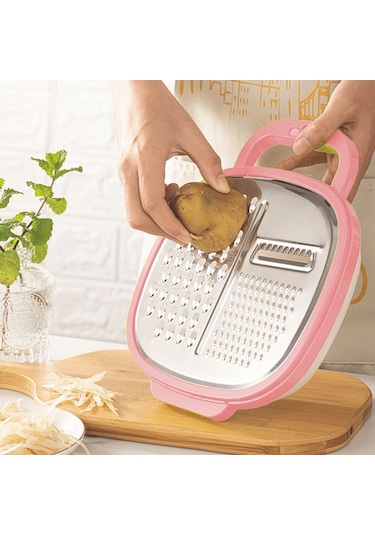 Padalink Yeşil Abs+430 Paslanmaz Çelik Mutfak Peynir Rendesi, Hızlı Temizlenir, Kapaklı Depolama Kapsülü İçerir Yeşil