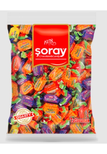 Şoray Kiki Soft Meyve Aromalı Yumuşak Şeker Poşet 950 G