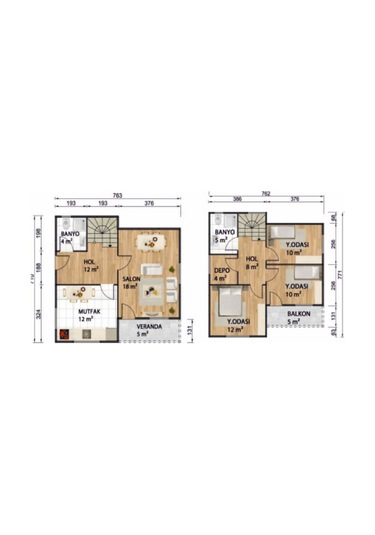 Ballife Prefabrik 105 M2 Standart Dubleks Prefabrik Konut
