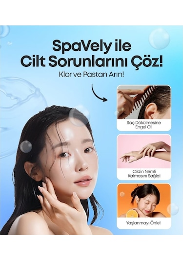 Spavely Gül Esanslı Duş Başlığı Filtresi Arıtması Güney Kore Menşei Klor Kireç Karşıtı Hoş Kokulu 150 Gr Beyaz