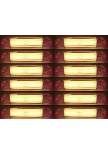 12 Adet Kalın Neon Led Lamba Turuncu 12-24 Volt