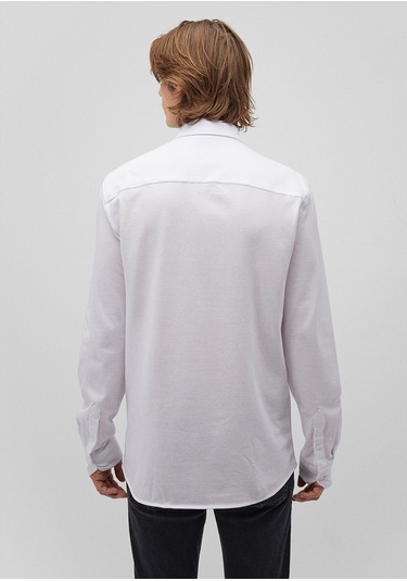 Mavi - Beyaz Örme Gömlek 0211092-620 Beyaz