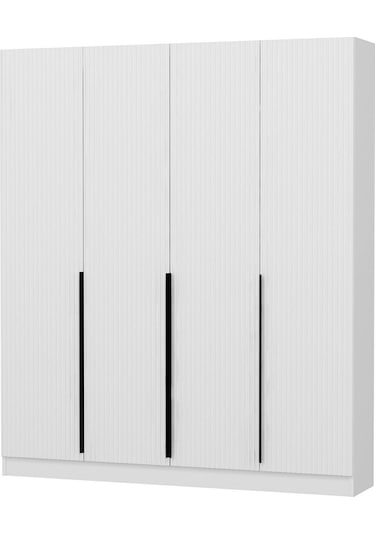 Minar Kale 210 Cm 4 Kapaklı 2b Raf Portmanto Byz Mbr Çizgili Byz