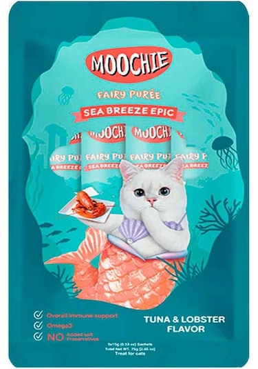 Moochie Ton Balıklı Istakozlu Sıvı Kedi Ödülü 5 x 15 G