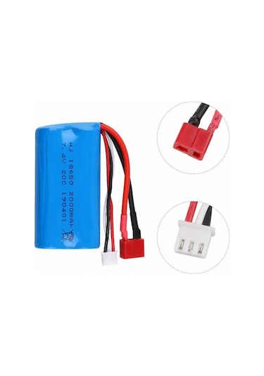 Wltoys Uyumlu 7.4v 18650 Li-on 15c 2000 Mah T-plug Soketli Oyunca