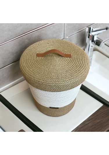 Hasır Sepet, Jüt Sepet, Doğal Hasır Sepet, Çok Amaçlı Dekoratif Hasır Sepet, Organizer