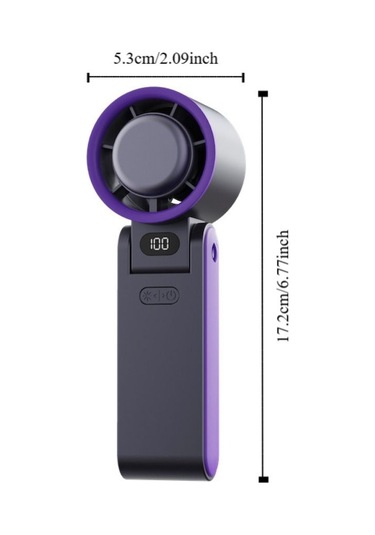 Led Ekranlı, Taşınabilir Soğutma Fanı, Şarj Edilebilir Gri,